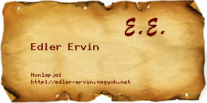 Edler Ervin névjegykártya